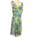 Madison Leigh Dress Floral Print Sleeveless Midi Blue Yellow Women's Size 8 Photo 1