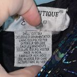 Papell Boutique Vintage Sequined Evening Top Silk Scalloped Hem Petite Medium Photo 2