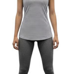 Lululemon Racerback Tank Top Womens Small Gray White Striped Athletic Yoga Gym Photo 0