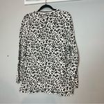 Loft Mockneck Sweater Cheetah Black Cream Leopard Cotton Size XL Cotton Photo 3