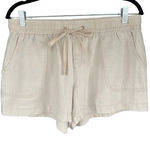 Soho Street Linen Blend Drawstring Shorts Casual Comfy Everyday Womens Medium Tan Photo 0