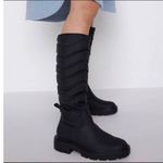 ZARA  Black Quilted Lug Sole Pull Tab Tall Winter Stylish Boots 6.5 US / EU 37 Photo 1
