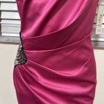 Eliza J  NWT Beaded Hot Pink One Shoulder Satin Cocktail Dress size 8 sequined Photo 4