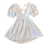 Kasia made in Greece cotton eyelet puff sleeve tie back dress White Size M Photo 0