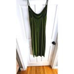 SheIn Sexy Green Slip Midi Dress Side Slit Cowl Neck Strappy Large Party Clubwear Photo 6