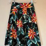 Vintage Taroni Collection Women’s Colorful Tropical Floral Midi Flare Skirt S Photo 0