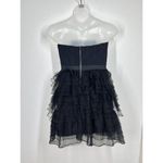 Robert Rodriguez Black Tulle Tiered Strapless Mini Dress Size 8 Corset Photo 2