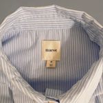 Maeve 🏷️Anthropologie  Rhinestone button up Patch Pocket Shirt Stripes Longsleeve Photo 4