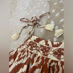 Haute Hippie  orange white ikat embroidered tank top women’s size large Photo 3