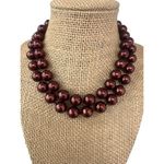 Vintage Double Strand Copper Chocolate Bronze Glass Bead Necklace Collar Knotted Gold Photo 0