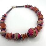 Pink and orange chunky beaded necklace Photo 1
