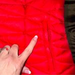 Tangerine Red Quilted Puffer Vest with Stand-Up Collar Photo 1