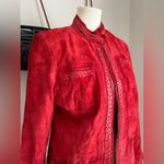 Bradley Bayou Red Leather Suede Jacket, Size Medium Photo 2