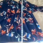 a.n.a  Navy‎ Floral Smocked Peasant Blouse M Boho Chic Photo 6