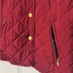 Crown & Ivy Womens  Quilted Puff Crimson Red Jacket Gold Hardware Cozy Warm Small Photo 2