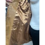 Vintage Jerry Lewis Women's Leather Coat Medium Brown Belted Double Breasted Photo 10