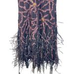 NWT Mandalay Black Purple Silk Beaded Sequin Feather Mini Evening Dress Womens 4 Photo 8