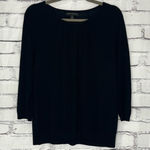 Banana Republic  Black Pleated Sweater Women’s Medium 3/4 Sleeve Pullover
Blouse Photo 0