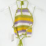 ZARA NWT  Striped Crochet Open Back Halter Top S Photo 2