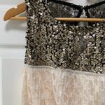 Mimi Chica B03-NEW  gold sequins and lace ivory mini dress size M Photo 3