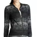 Athleta Bombastic Bomber Zip Up Jacket Size XL Extra Large Black Gray Fitness Photo 0