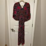 ***Rujuta Sheth Anthro Marie Cinched Caftan/Kaftan Pink Rose Diamond Print Dress Size undefined Photo 12