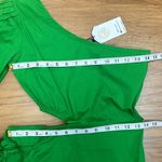 NWT Green One Shoulder Cut Out Side Wraped Tie Long Sleeve Bodycon Sz One Size Photo 5
