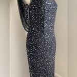 Laurence Kazar Vintage  Beaded Sequin Evening Slit Sleeveless Black Dress, Medium Photo 1