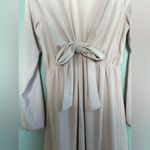 Lulus  Blush Pink Tie Front Long Sleeve Midi Dress Balloon Sleeve Size S Photo 4