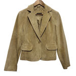 Valerie Stevens VTG Women Tailored Leather Suede Blazer M Tan Western Cowgirl Photo 0