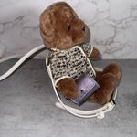 Kate Spade NWT KI972 Oh What Fun 3D Teddy Bear Crossbody Faux Fur Tweed $449 Photo 6