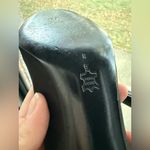 Vintage Bruno Magli black metallic snakeskin satin peep toe heels, size 8M Photo 7