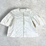 COS  Women's Cotton Appliqué 3D Puff 3/4 Sleeve Evening Jacket‎ Sz 10 Snap Front Photo 2