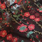 Anthropologie  Endless rose Floral Sheer Black Dress Photo 2