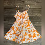 NYC Orange and White Floral Jumpsuit Size XS Photo 2