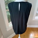 Ann Taylor  Petite Black Sleeveless Crew Neck Blouse Gathered Shoulder Sz XSP Photo 2