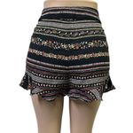 Loft  Multicolor Floral Striped Ruffled Side Zip High Rise Pocket Shorts Size 10 Photo 2