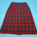 Pendleton  Vintage 1970’s Red and Blue Plaid Virgin Wool Skirt Lined Size Small Photo 0
