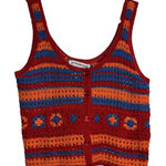 Cotton Emporium NWT  Crochet-Knit Grannycore Button-Front Tank Sweater - small Photo 0