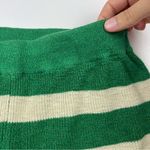 Free People  Beach Green Cream Stripe Boho Knit Shorts Women Size Small Photo 3