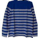 Talbots  blue white stripe mock neck long sleeve shirt Medium Photo 0