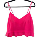 French Connection Crepe Pleated Tank Sleeveless Flounce Hem Photo 3