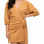 n:philanthropy Mini Wrap Sweater Dress Camel 3/4 Sleeve Size XS New With Tags Photo 0