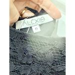 Alexis  V-Neck Cold Shoulder Lace A-Line Midi Dress Black Women's Size S Photo 2