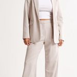 Abercrombie & Fitch Curve Love A&F Sloane Tailored Wide Leg Pant in Light Taupe 12 short Photo 0