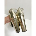 Open Edit  Platform Size 9.5 Gold Kimber Ankle Strap Sandal Photo 5