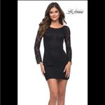 La Femme NWT Lace Long Sleeve Mini Cocktail Dress in Black Sz 2 $250 30119 Photo 1