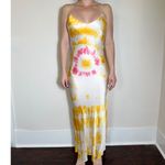 Stunning DANNIJO Yellow Midi Sunburst Silk Dress Size Small Photo 2