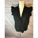 J.Crew Factory Black Ruffle Eyelet Sleeveless Cotton Top Size M Size M Photo 1