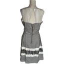 Danny & Nicole  Sleeveless Striped Ivory Dress With Lace Black Stripe Size 14P Photo 1